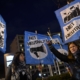 A small group of protestors supporting net neutrality protest against a plan by Federal Communications Commission (FCC) head Ajit Pai, during a protest on December 7, 2017 in Washington. Demonstrations in support of net neutrality are planned nation-wide at hundreds of Verizon stores and other venues. / AFP PHOTO / Andrew CABALLERO-REYNOLDS (Photo credit should read ANDREW CABALLERO-REYNOLDS/AFP via Getty Images)