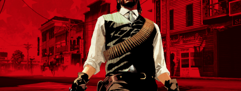 John Marston wields a revolver.