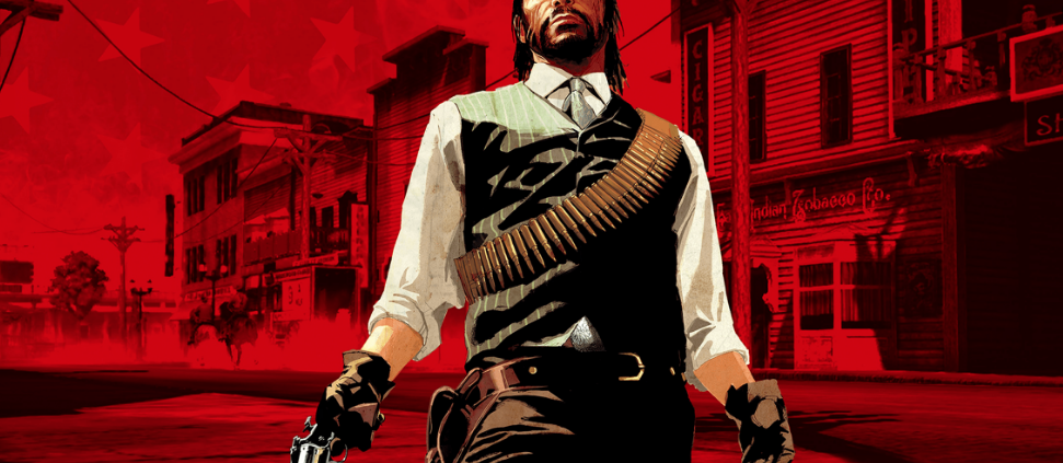 John Marston wields a revolver.