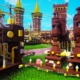 Chocolate assembly lines run through a chocolate castle in Chocolate Factory