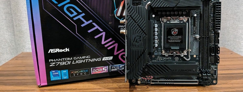 Asrock Z790I Lightning WiFi Mini-ITX Motherboard and box