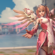 Overwatch 2 Pink Mercy skin with bright background