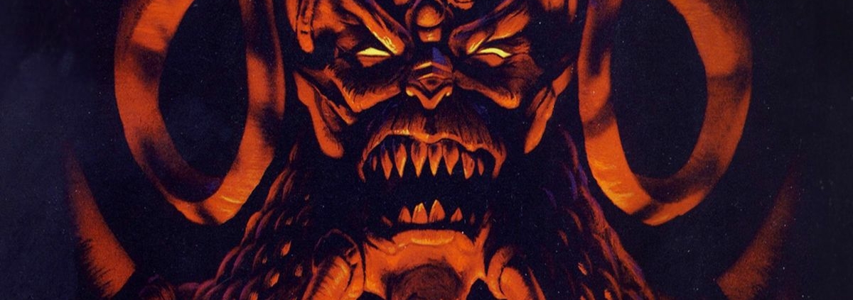 Diablo leers from the cover of Diablo 1.