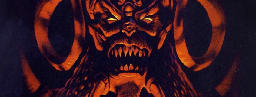 Diablo leers from the cover of Diablo 1.