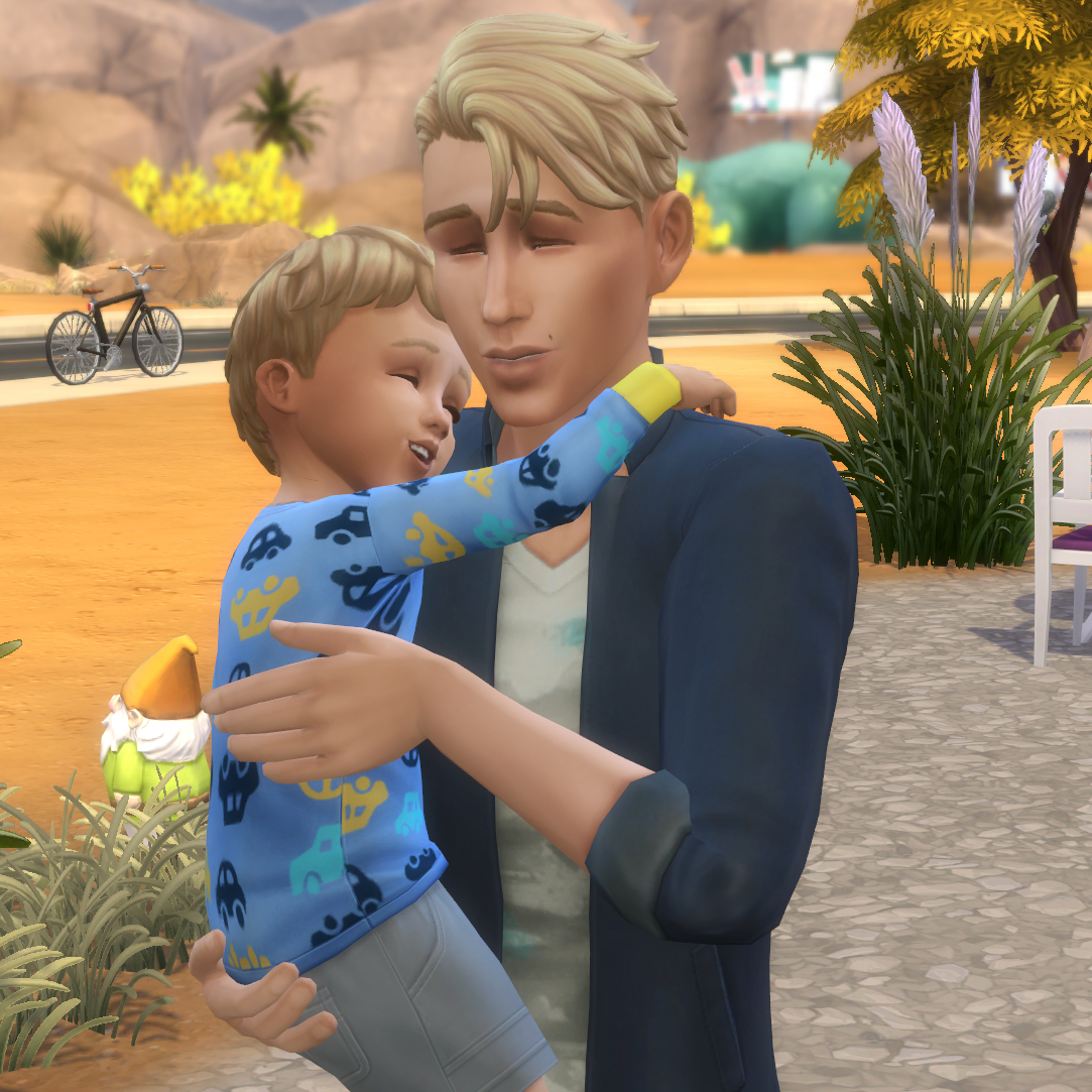 The Sims 4 a todler snuggles his older brother