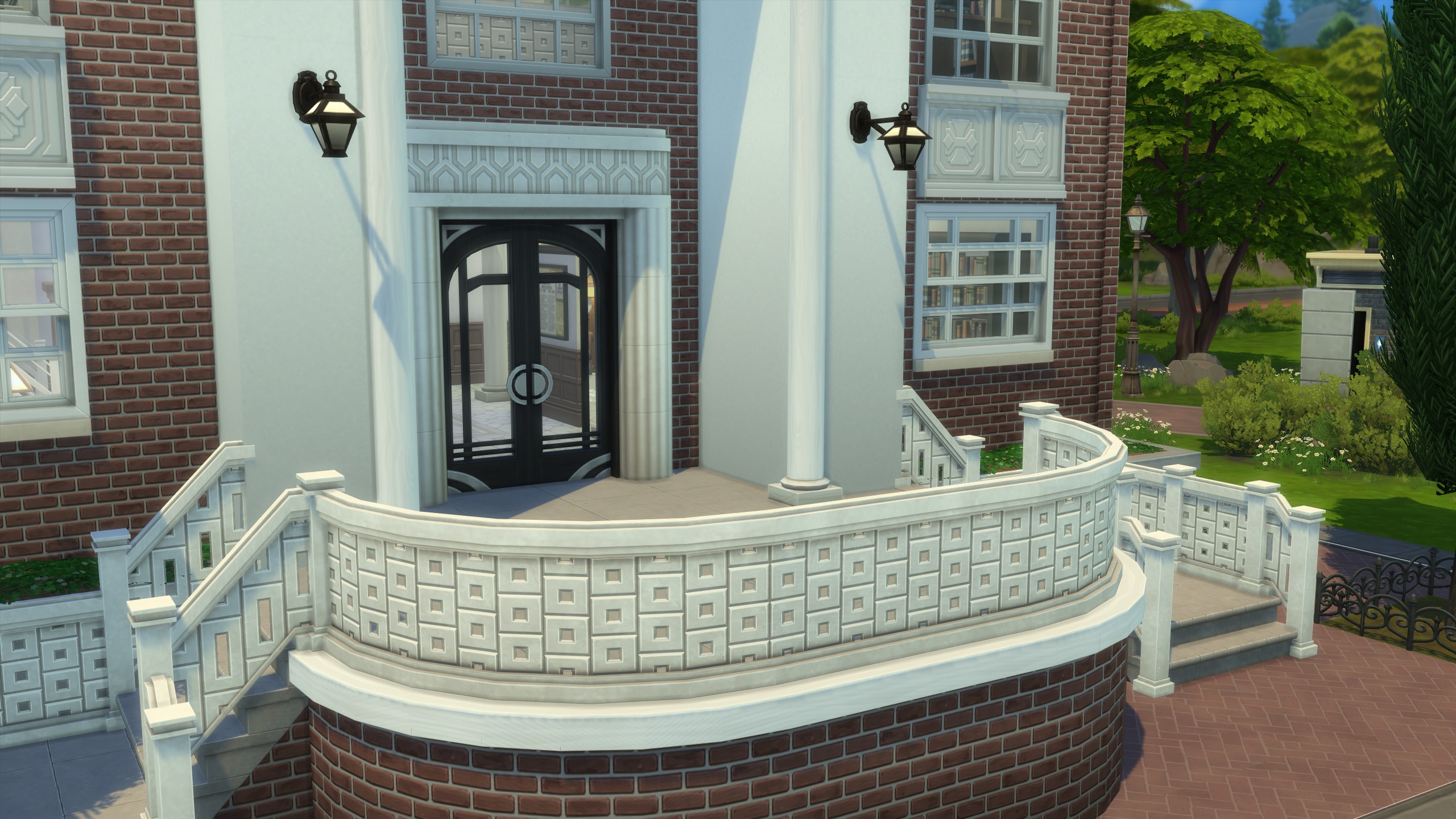 The Sims 4 - A library with a rounded terrace