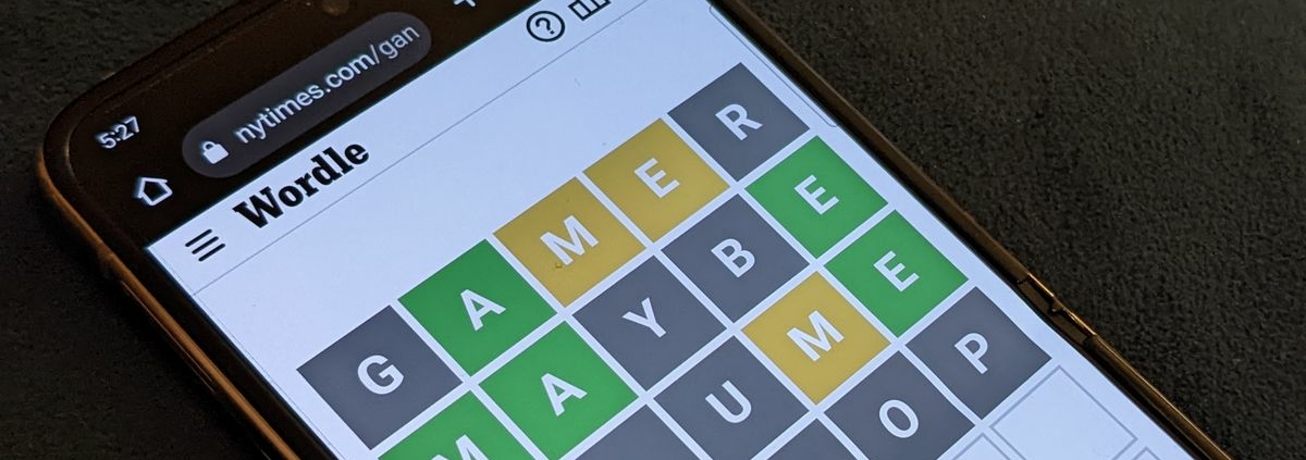 Wordle today puzzle on a smartphone