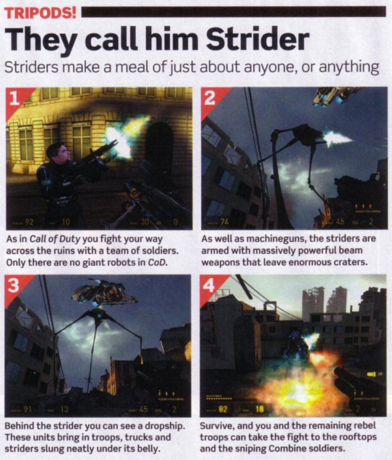 A clip from PC Gamer's Half-Life 2 magazine review.