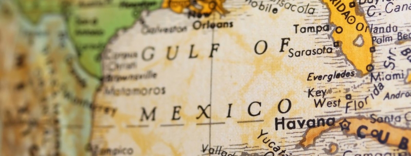 The Gulf of Mexico shown on a map.