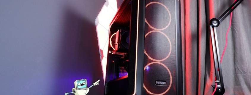 A gaming PC build using the Be Quiet Shadow Base 800 FX chassis, an Intel Core Ultra CPU and an RX 7900 XT GPU.