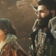 Alma and the Hunter in Kunafa Village in Monster Hunter Wilds.