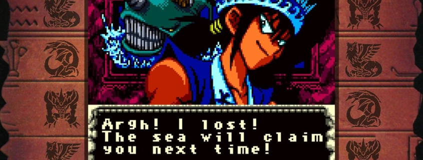 Yu-Gi-Oh! EARLY DAYS COLLECTION screenshot showing a character complaining about losing a battle