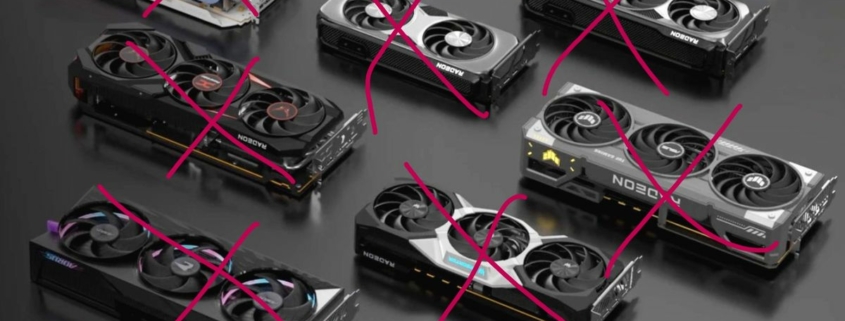 Radeon RX 9070 XT cards all X'd out, out of stock