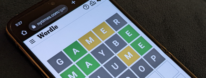 Wordle today puzzle on a smartphone