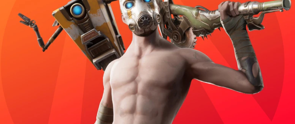 Psycho Bandit and Claptrap in Fortnite.