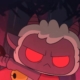 A red-eyed lamb wields a sword