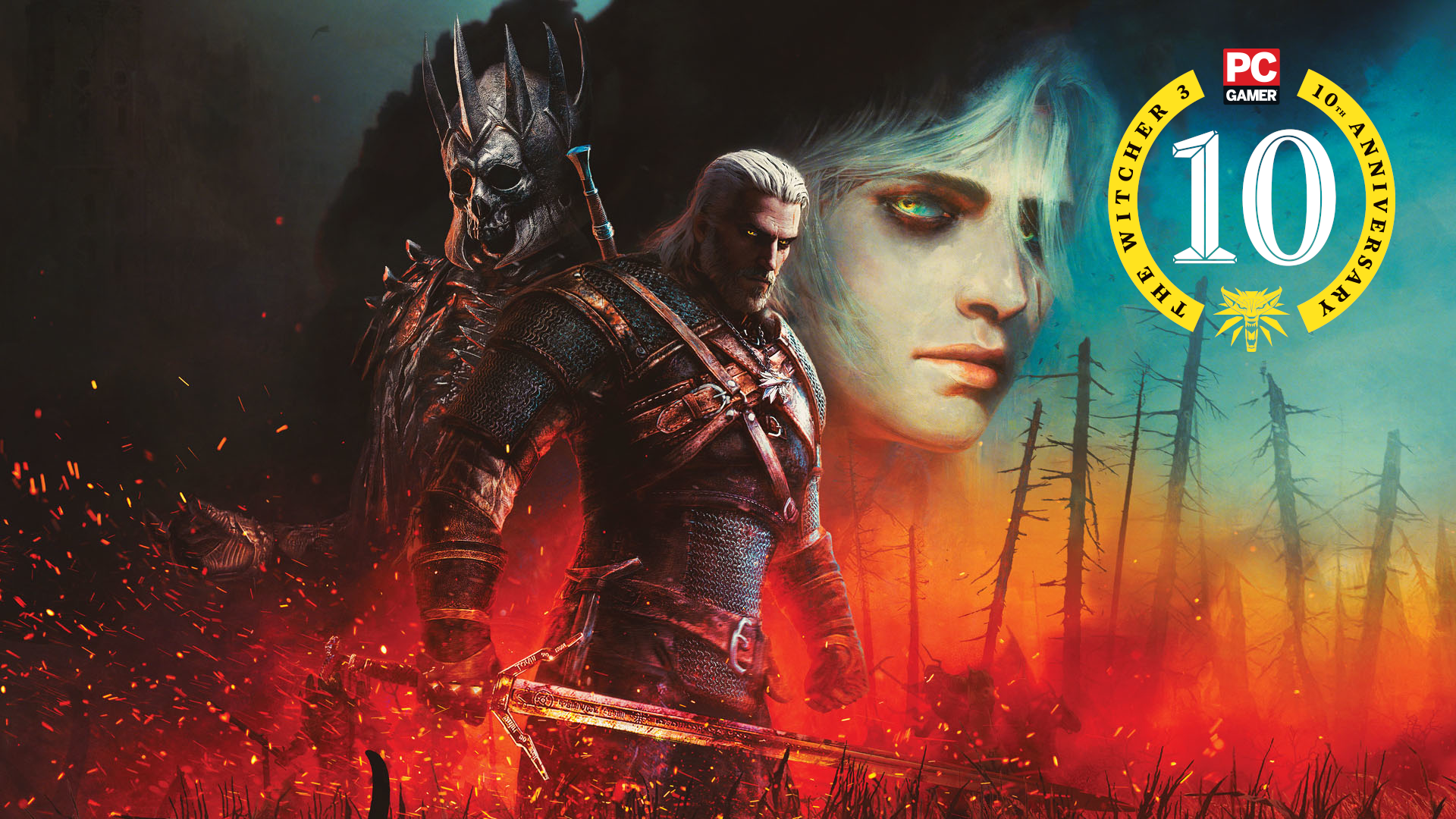 Ciri, Geralt, and Eredin in The Witcher 3.