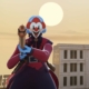 Vindicta wearing a clown mask