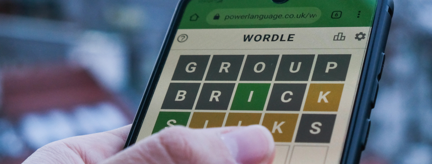 Today's Wordle being played on a phone