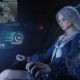 A girl in a school uniform pilots a giant robot