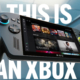 An ROG Xbox Ally X and Ally shown during Microsoft's Xbox stream in June 2025.