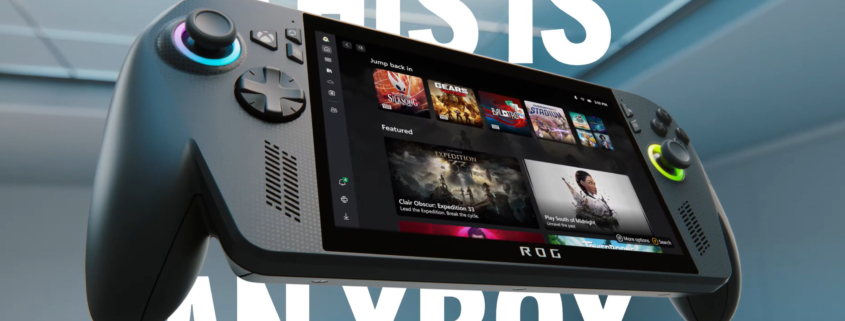 An ROG Xbox Ally X and Ally shown during Microsoft's Xbox stream in June 2025.